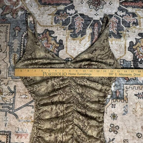 Vintage Express Tank Tops Y2k Snake Print Date Night Ruched Lot of Two Tanks XS - Picture 13 of 16